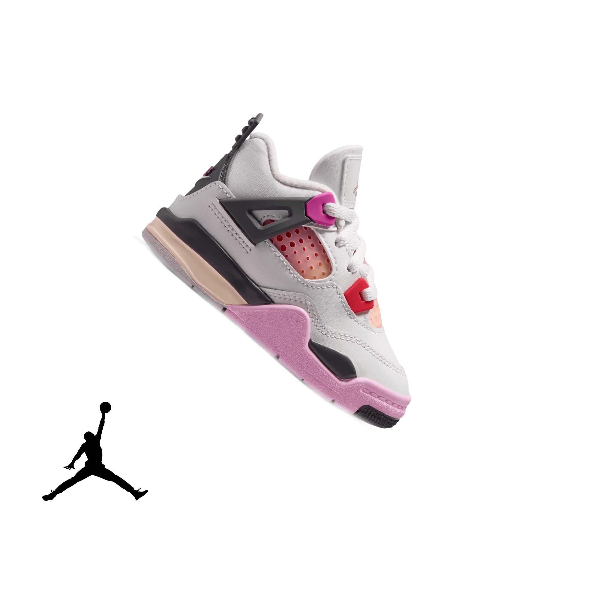 Jordan 4 Retro "Comic" Toddler Kids' Shoe - OFF WHITE/FIRE PINK/ANTHRACITE